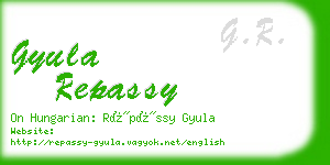 gyula repassy business card